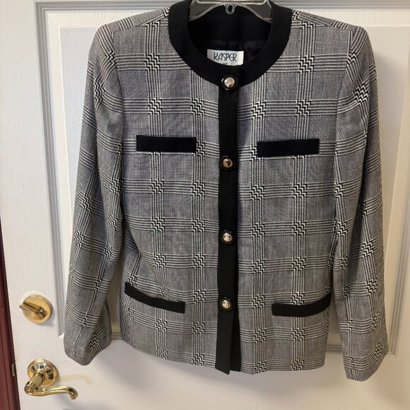 Kasper Jackets & Blazers - Kaspar for ASL Black/White Paid Jacket. Size 10